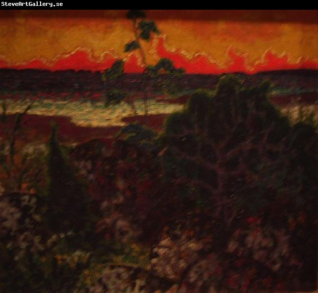 konrad magi Landscape with red cloud